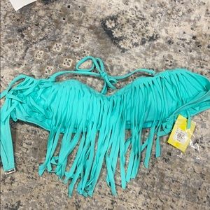 Team fringe bathing suit top never worn